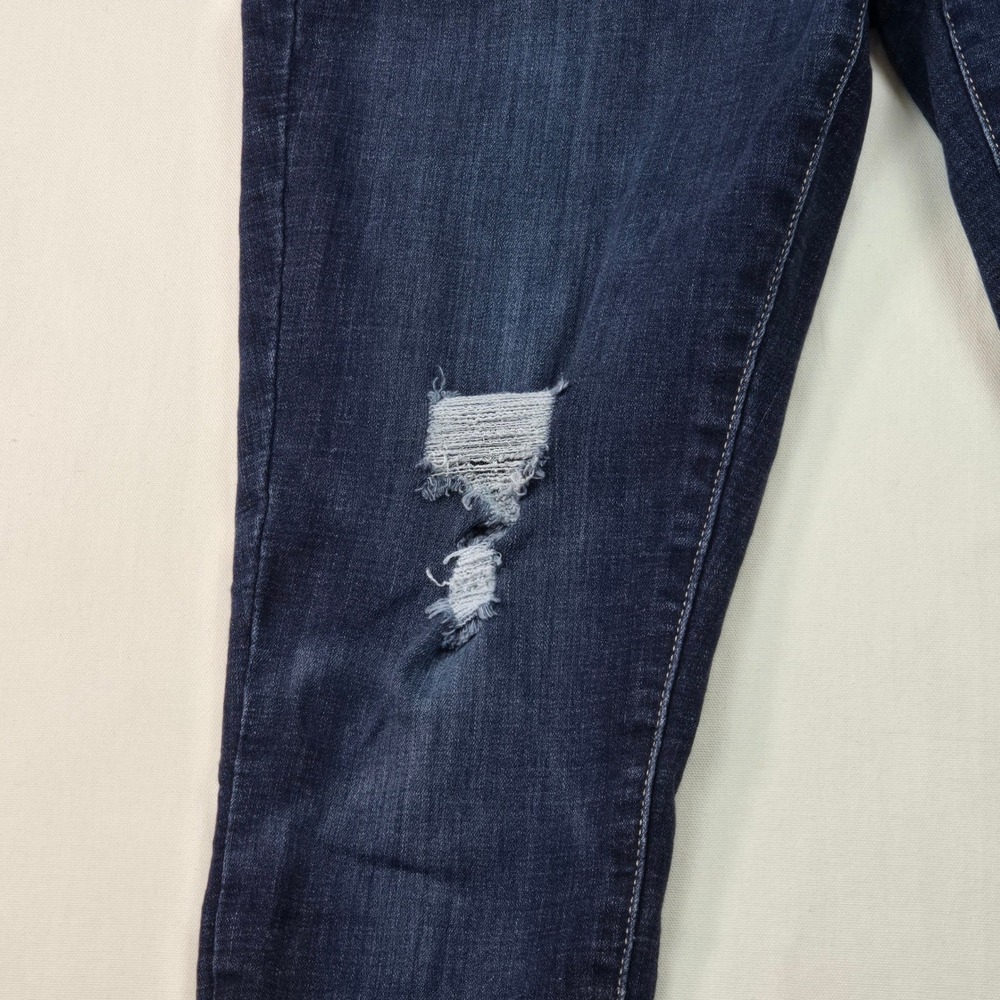 Levis 711 Skinny Jeans Womens 32 Dark Wash Distressed Ripped Denim Mid Rise - Picture 3 of 15